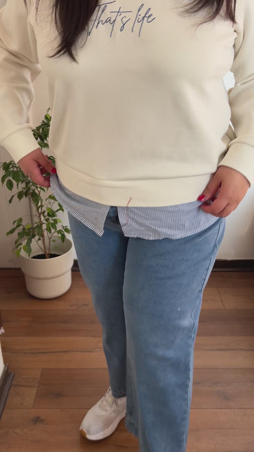 Jeans Wideleg Control de Abdomen Azul