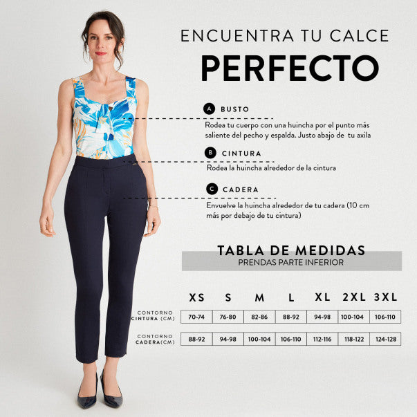 Pantalón Casual Palazzo Azul Estampado