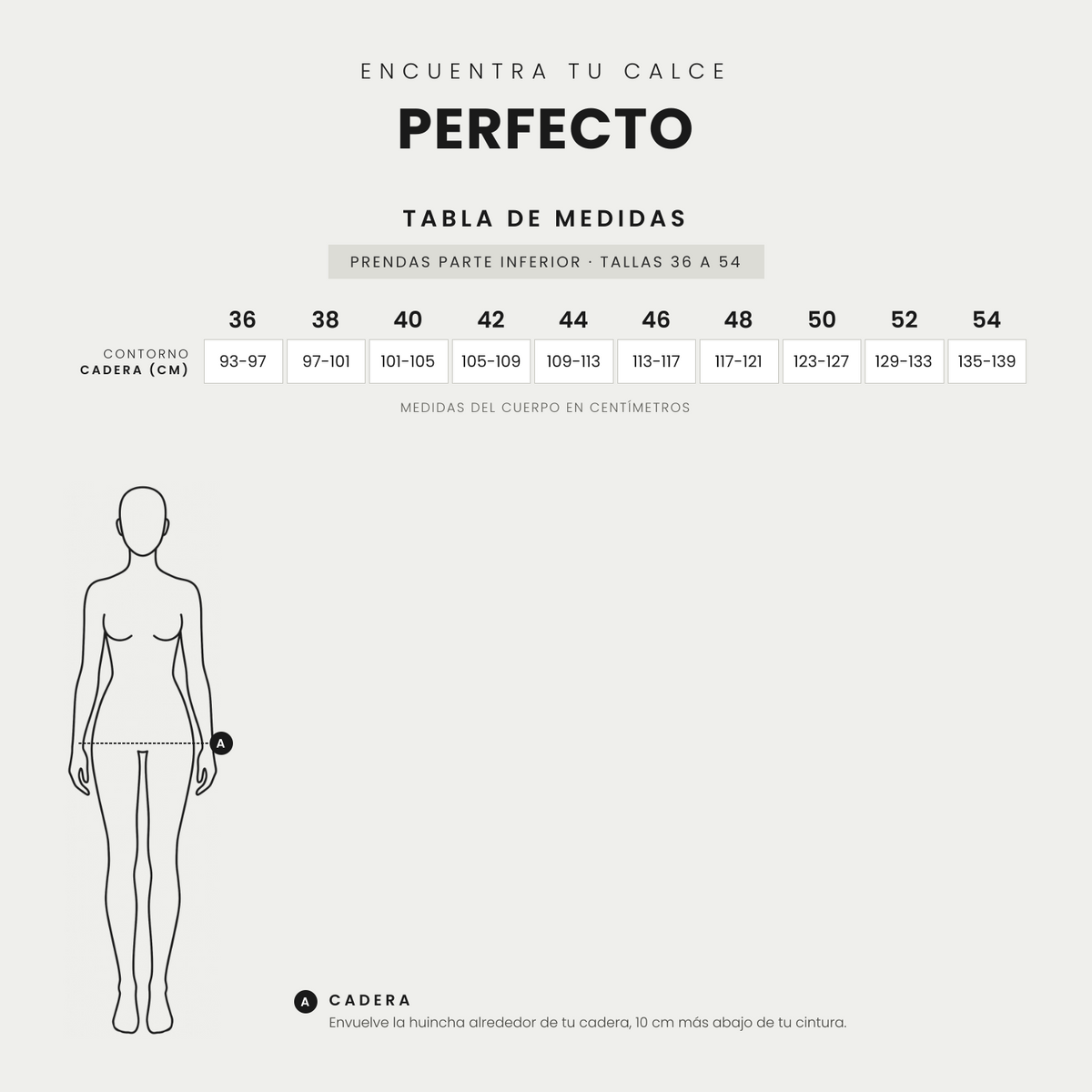Tabla de tallas · Jeans Skinny Negro